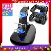 ราคา แท่นชาร์จคอนโทรลเลอร์ LED USB คู่แท่นชาร์จ PS4สำหรับ Sony PlayStation 4 PS4 PS4 Pro PS4คอนโทรลเลอร์แบบบาง (21170775297)
