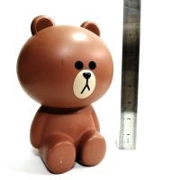 ราคา สภาพดีตุ๊กตา มีรอยบ้างโปรดตรวจสอบทุกภาพ พลาสติกโปร่ง บราวน์ BROWN จาก LINE CHARACTER ถอดหัวออกได้ ข้างในเป็นขวด (19978307656)