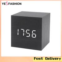 ราคา Yesfashion Store IN stock Digital Alarm Clock Wooden Electronic LED Time Display With Adjustable Brightness For Bedroom Bedside Offices (21284719477)