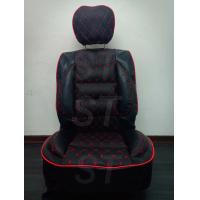 ราคา หุ้มเบาะรถยนต์ คู่หน้า แบบสวมทับเบาะรถยนต์ ลาย VIP 5 D สีดำด้ายแดง (19467318306)