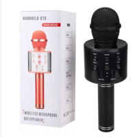 ราคา WS858ไมโครโฟนคาราโอเกะแบบไร้สายแบบพกพาลำโพงบลูทูธสำหรับบลูทูธเอ็มไอซีร้องเพลง KTV Mikrofon (19211746093)