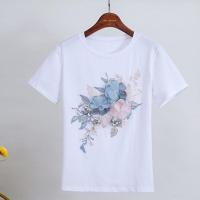 ราคา กางเกงยีนส์ขาสั้น T เสื้อยืดกระโปรงสั้นสองชิ้น ชุดดอกไม้ปักลายแฟชั่นผู้หญิง (20462074860)