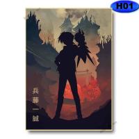 ราคา โปสเตอร์อนิเมะแบบมินิมอลโปสเตอร์กระดาษคราฟท์ Hunter X Hunter Haikyuu พุทรา Tsu Kaisen โปสเตอร์พิมพ์ลายกระดาษคราฟท์ตกแต่งผนังบ้านห้อง (14564202562)