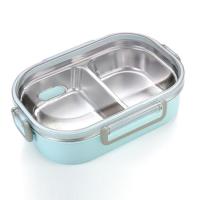 ราคา กล่องใส่อาหาร กล่องข้าวกลางวัน 2 ช่อง กล่องข้าว Lunch box กล่องใส่ข้าว กล่องข้าว2ช่อง กล่องเก็บอาหาร สแตนเลส กล่องอาหาร เข้าไมโครเวฟได้ (15944831080)