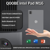 ราคา แท็บเล็ต QOOBE Windows 11แท็บเล็ต16หน้าต่างนิ้วหน้าจอสัมผัส 2560 1600 IPS แรม16GBSSD 256GB 512GBN300 Intel (21255196968)