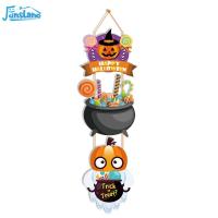 ราคา FunsLane ป้ายประตูฟักทองฮาโลวีนป้ายแขวนที่แขวนประตูตัวแขวนตกแต่งผนังภายในอาคารภายนอกอาคารฮาโลวีน (21240301485)