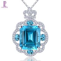 ราคา Lohaspie เครื่องประดับจี้สวิสบลูโทปาซธรรมชาติแท้15กะรัต925จี้เงินจี้อัญมณีสีน้ำเงินเงินแท้จี้อัญมณีขนาดใหญ่925จี้บุษราคัมสีฟ้าสำหรับเครื่องประดับผู้หญิง (21308747836)