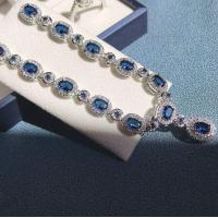ราคา Grace Palace Retro Tanzanite Blue Set 18K Gold Plated Micro Inlay Colored Treasures Niche Bracelet High End Wedding OCT (20631917573)