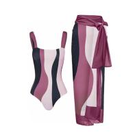 ราคา 2pcs Per Set Vintage Slim Asymmetric Striped Bikini Sets Sunscreen Skirt Swimsuit with Contrast Cover Up 2 Pack Swimwear 2023 Beach Bathing Suit (20096513783)