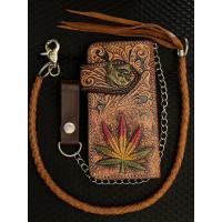 ราคา กระเป๋าตังตอกลายหนังแท้ กระเป๋าวินเทจ กระเป๋าหนังแท้ กระเป๋าใบยาว ลายไทย (2297404382)