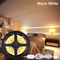 ราคา Hot 5M LED Light Strip PIR กันน้ำ USB Motion Sensor 5V ภายใต้ตู้ Light โคมไฟห้องครัว2835ริบบิ้น LED Strip ห้องนอน Lighting (20300609443)