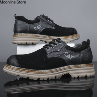 ราคา Moonline Store Caterpillar รองเท้าหนังวัวแท้สำหรับผู้ชายรองเท้าหนังหัวนิ่มระบายอากาศสำหรับทำงาน Caterpillar (18135440882)