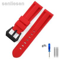 ราคา สายนาฬิกาข้อมือสายนาฬิกาข้อมือยางซิลิโคนของแท้ขนาด24มม 26มม 2023เหมาะสำหรับ Panerai ใต้น้ำ111 441สร้อยข้อมือยางซิลิโคนนุ่ม616 (19881058318)