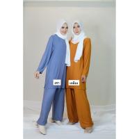 ราคา ชุดเซ็ต เสื้อกางเกง ผ้ายืด เรย่อน ฟรีไซส์ (19340969214)