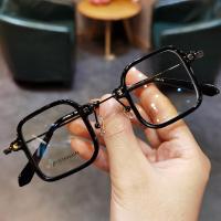 ราคา Chrome Hearts แว่นเพลททรงสี่เหลี่ยมสำหรับผู้หญิงกรอบแว่นตาผู้ชายสีฟ้าสายตาสั้นบุคลิกแฟชั่นแบบใหม่ (18200492856)