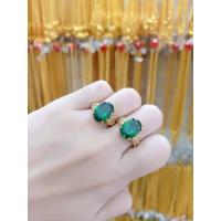 ราคา แหวนพลอยสีเขียวเรือนทอง แหวนพลอยเดี่ยวสีเขียว (18069383156)