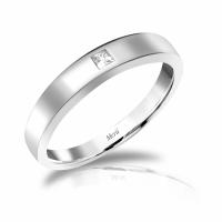 ราคา Merii แหวนเงินแท้ 925 ชุบโรเดียม ประดับเพชร CZ ดีไซน์คลาสสิก แหวนคู่ แหวนปลอกมีด แหวนเรียบ Couple Rings 221R0162 01 (9691637055)