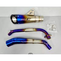 ราคา คอท่อบอม New R15 MT15 XSR 155 สีไทเท ขนาด2นิ้ว พร้อมปลายท่อ SC Moto GP สีดำ (18319895592)
