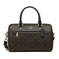 ราคา กระเป๋าถือ COACH แท้ ทรงหมอน Coated canvas ลาย Signature มีสายยาว COACH 83607 ROWAN SATCHEL IN SIGNATURE CANVAS Brown (21336848037)