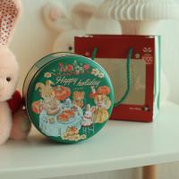 ราคา พร้อมส่ง กล่องเหล็กคุกกี้ กล่องขนมกลม น่ารัก (21315314407)