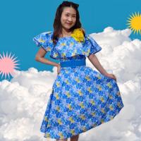 ราคา ชุดเดรสทองกวาว ชุดวนิดา รุ่นดอกชบา เปิดไหล่ Freesize พร้อมเข็มขัด (21063253041)