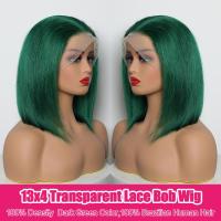 ราคา วิกผมบ๊อบลูกไม้แบบสั้นตรงวิกผมเข้มสีเขียวเข้มวิกผมด้านหน้าแบบโปร่งใส13x4วิกผมบ๊อบแบบบราซิล (21358429952)