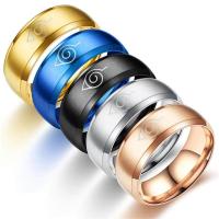 ราคา BAC อนิเมะนารูโตะแหวนสแตนเลสเครื่องประดับ 8MM แหวนสำหรับชาย (1044458779)