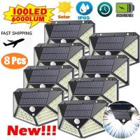 ราคา ไฟถนนพลังงานแสงอาทิตย์เซ็นเซอร์ตรวจจับการเคลื่อนไหว Lampu Solar Dinding หลอดไฟพลังงานแสงอาทิตย์กลางแจ้ง LED 100ดวงสำหรับไฟแต่งสวน (17945684643)