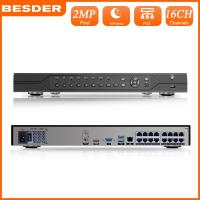 ราคา BESDER H 265 16CH 4MP PoE เครื่องบันทึกวิดีโอเครือข่ายมาตรฐาน ONVIF P2P XMEye เครือข่ายความปลอดภัยเครื่องบันทึกวีดีโอ POE H 265 16CH PoE พอร์ตสองพอร์ต SATA 4K (613964367)