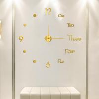 ราคา สำหรับห้องนั่งเล่นนาฬิกาแบ็คดรอปเป่าลม LED อะคริลิค DIY ที่สร้างสรรค์ ตัวเลข3D กระจกสำหรับตกแต่งชุดนาฬิกาติดผนังแบบไม่มีกรอบสำหรับสำนักงานห้องนอนห้องนั่งเล่นในบ้าน (20814652324)