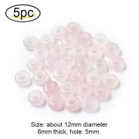 ราคา Beebeecraft 2 5 pc Natural Rose Quartz Stone European Beads Rondelle Large Hole Beads Slide Charms Mini Loose Spacer Beads Chains for DIY Bracelet Earring Necklace Jewelry Making (16618906200)