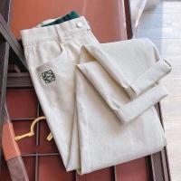 ราคา LOEWE LOE WE Luoyi Weimi White Casual Womens Straight Pants (20872811891)