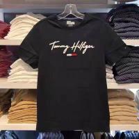 ราคา European and American fashion mens tommy tommy short sleeved men and women with comfortable leisure couple cotton T shirt joker render unlined upper garment (20192502411)