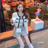 ราคา เซ็ทไหมพรมชาแนล 2 ชิ้น กล้ามคอยู เสื้อคลุม ผ้ายืดเยอะมาก ผ้านิ่มใส่สบาย งานหรู ดูแพง (14067159307)