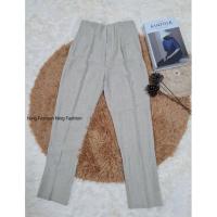 ราคา กางเกงแฟชั่นขายาวเอวสูงผ้าโควี่ตีเกล็ดตะขอหน้าเก็บทรงดีเว่อร์S XL (19467651495)