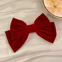 ราคา แฟชั่นเกาหลีโบว์กำมะหยี่กิ๊บเชือกคาดผม 2022 ใหม่สีแดงคาดผมปีใหม่เครื่องประดับผม (17338994615)
