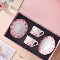 ราคา ชุดของขวัญแก้วกาแฟ พร้อมกล่องลายดอกไม้สวยงาม 1 กล่องบรรจุ 2 ชุด (20315468165)