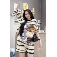 ราคา S170 ชุดเซ็ท2ชิ้นแขนสั้นขาสั้น พิมพ์ลายน้องหมีhiphopกางเกงมีเชือกรูดมีกระเป๋าข้าง ผ้าคอตตอลผสม (21326965485)