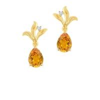 ราคา PRIMA ต่างหูทองคำ 99 9 ประดับอัญมณี Citrine Diamomd Algae collection 165E0979 18 (21029651677)