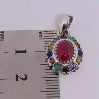 ราคา จี้เงินเเท้92 5 ล้อมพลอยนพเก้า พร้อมส่ง (19545684458)