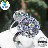 ราคา Nomet 925เงินสเตอร์ลิงไข่นกพิราบเพชรเม็ดใหญ่5กะรัตเพชร Moussan เพชรคาร์บอนสูงสไตล์ญี่ปุ่นแหวนเงินเรียบหรูเบาแหวนแบบประณีต (18543965103)