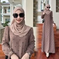 ราคา ก 82 1 เดรสยาวผ้าสลาฟ พิมพ์ลายดอก แขนระบาย (21334642610)