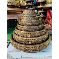 ราคา ถาดกลมสีแดงทองโบราณ ถาดกลม ถาดไม้ ขนาด 45681012นิ้ว (9785371932)