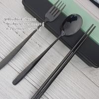 ราคา พร้อมส่ง ชุดช้อนส้อมตะเกียบ ช้อนเกาหลี 4 ชิ้น สแตนเลส 304 ช้อนส้อม ตะเกียบ พร้อมกล่องบรรจุ (19688874639)