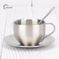 ราคา HOMEBERG พร้อมส่ง ถ้วยกาแฟ ถ้วยกาแฟ แก้วกาแฟ พร้อมจานรอง พร้อมช้อน แก้วกาแฟพกพา สแตนเลส 180ml ชุดถ้วยกาแฟ ชุดถ้วยชา (21158925972)