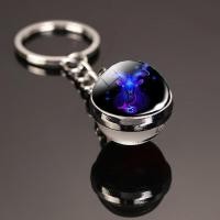 ราคา 12ราศีพวงกุญแจราศีกุมภ์ราศีมีนราศีเมษราศีพฤษราศีเมถุนมะเร็ง Leo Virgo Libra กลุ่มดาวแมงป่องลูกบอลแก้วพวงกุญแจ (20816388329)