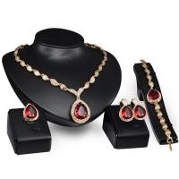 ราคา ยุโรปและอเมริกาที่เรียบง่ายทับทิมจัดงานแต่งงานปาร์ตี้โลหะผสม rhinestone เครื่องประดับสร้อยคอต่างหูแหวนสร้อยข้อมือชุดสี่ชิ้น (17223192226)