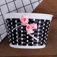 ราคา TONGBAO01 เป่า 1 ชิ้นตะกร้าจักรยานเด็กจักรยานพลาสติกถักโบว์โบว์ด้านหน้ากระเป๋าแฮนด์เมด (17052616885)