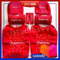 ราคา หุ้มเบาะรถยนต์ลายซูพรีม Supream สีแดงล้วน ผ้าปักลาย อย่างดี ใส่แล้วแจ่มมาก (20716778603)