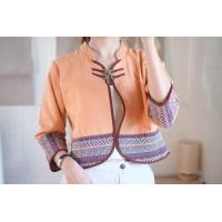 ราคา เสื้อคลุมกั๊กกุ้นรอบตัว คอจีนแต่งผ้าลายทอสวยๆ ผ้าฝ้ายชินมัยซักนุ่มอย่างดีอก 38 บ่า 15 รักแร้18 19 ปลายแขน10 11 แขนยาว18 ยาว18นิ้ว (20445345388)